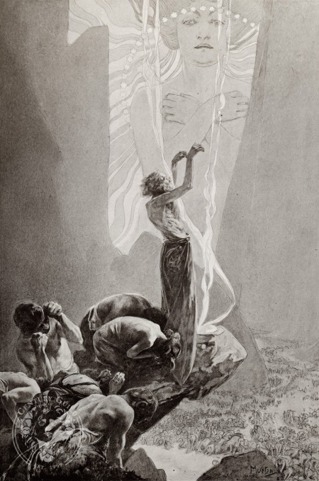 "Hallowed Be Thy Name" by Alphonse Mucha (1899, lithograph).